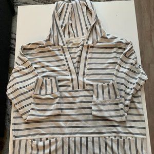 Mello Day Striped Pullover Hoodie w Pockets